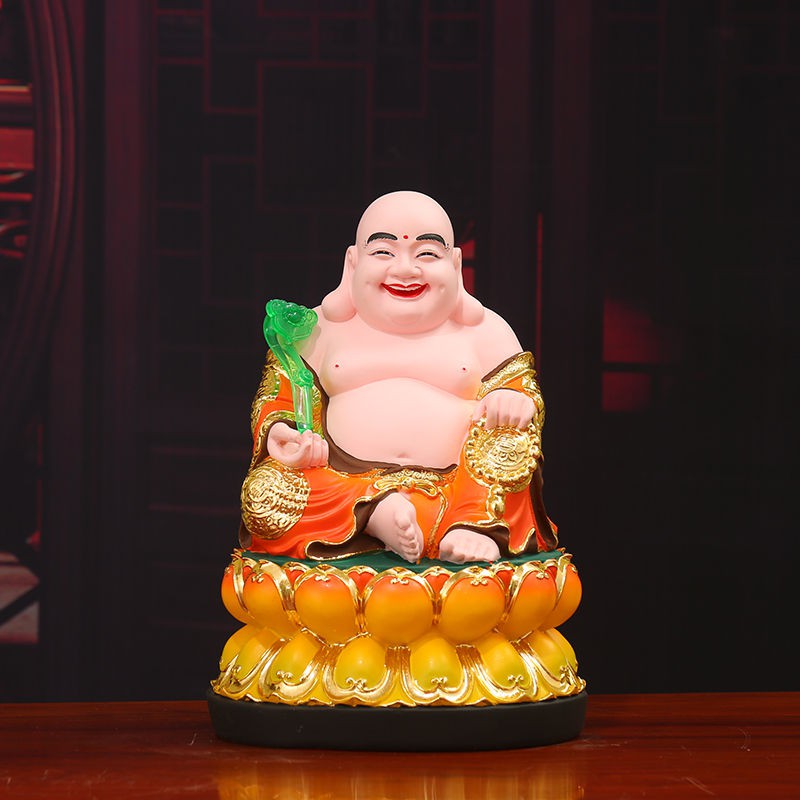 ✱⊙❐Tượng Phật Di Lặc 12 inch 16 19 Cười Bồ Tát bằng sợi thủy tinh Resin mạ vàng <