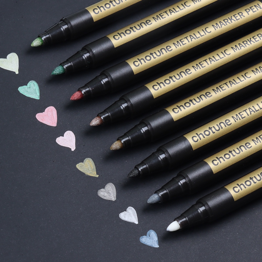 Bút dạ nhũ kim tuyến metallic CAO CẤP viết calligraphy nét 2mm, bút marker MODINA loại I