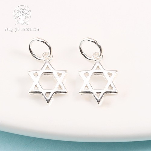 Charm bạc hình ngôi sao 6 cánh treo - Charm bạc s925 NQ Jewelry