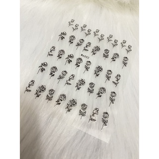 Sticker dán móng hoa hồng đen/ trắng