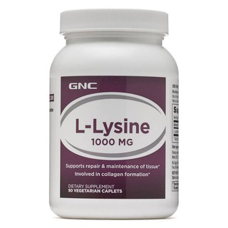 TP Bảo Vệ Sức Khỏe Bổ sung lysine cho người thiếu hụt, giúp ăn ngon miệng GNC L-LYSINE 1000MG chai 90 viên