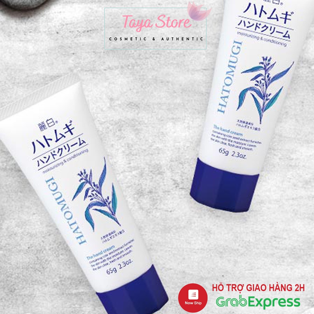 Kem tay Hatomugi Hand Cream Nhật Bản 65g dưỡng da ẩm mềm mịn, ngăn ngừa nứt nẻ