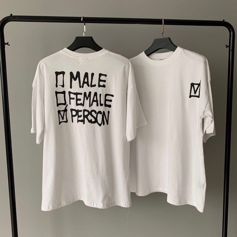 Áo thun ngắn tay V3tements crew neck logo T-shirt fw20