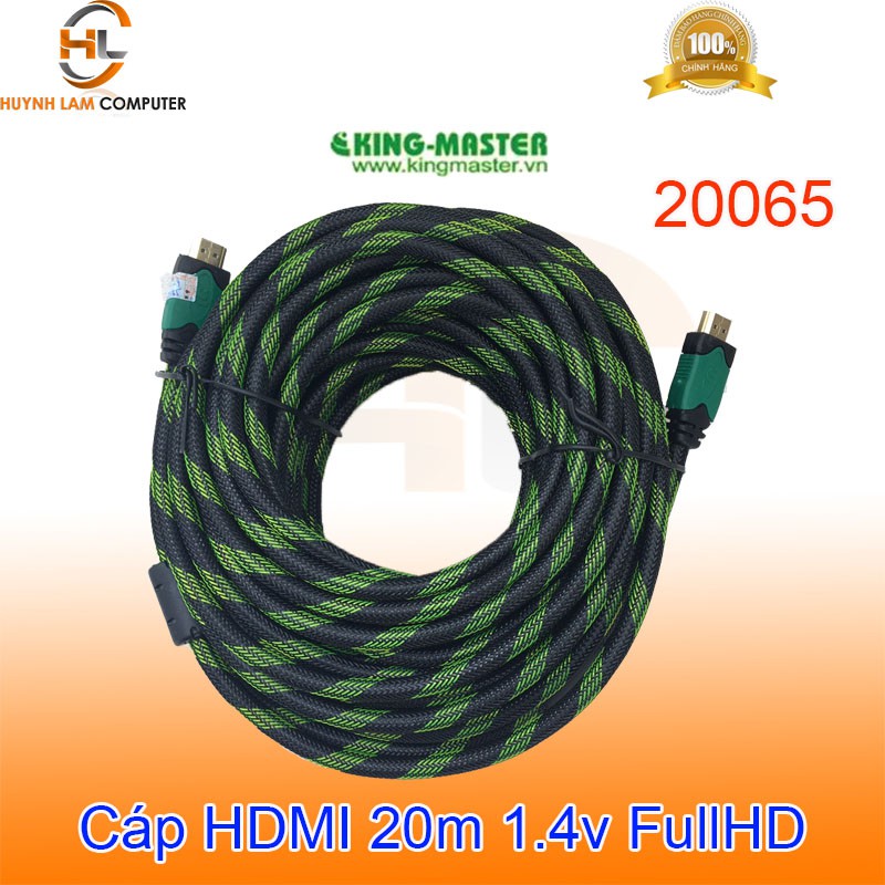 Cáp HDMI 20m KingMaster 20065 FullHD chuẩn 1.4v - Hãng phân phối