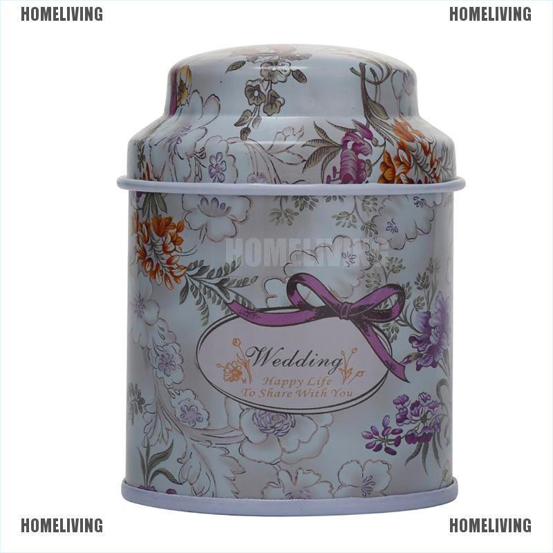 Hộp Thiếc Đựng Trà / Cà Phê / Kẹo / Đường Họa Tiết Hoa