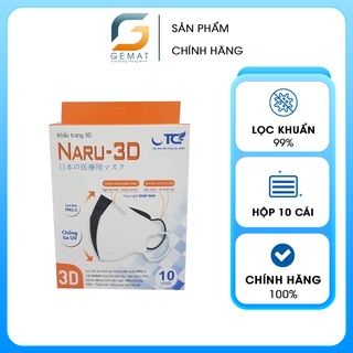 Khẩu trang 3d mask Naru, khẩu trang y tế 4 lớp kháng khuẩn hộp 10 cái