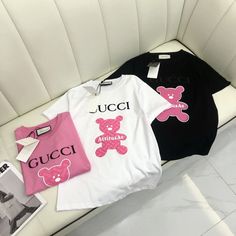Gấu Gucci Màu Hồng Áo Phông Có Thương Hiệu Áo Sơ Mi