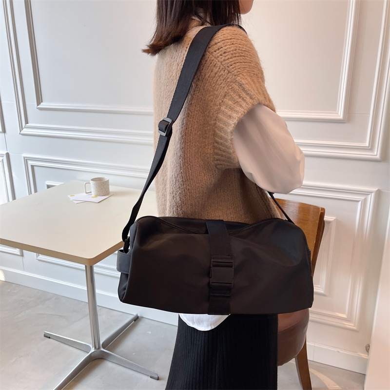 Túi Đeo Vai Bằng Vải Oxford Màu Trơn Thời Trang Dành Cho Nữ