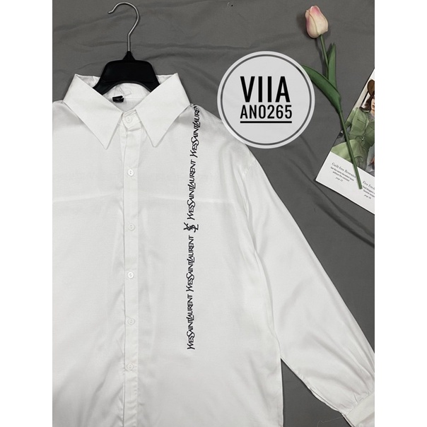 Sơ mi đũi tằm in Y SL dọc AN0265 VIIA DESIGN