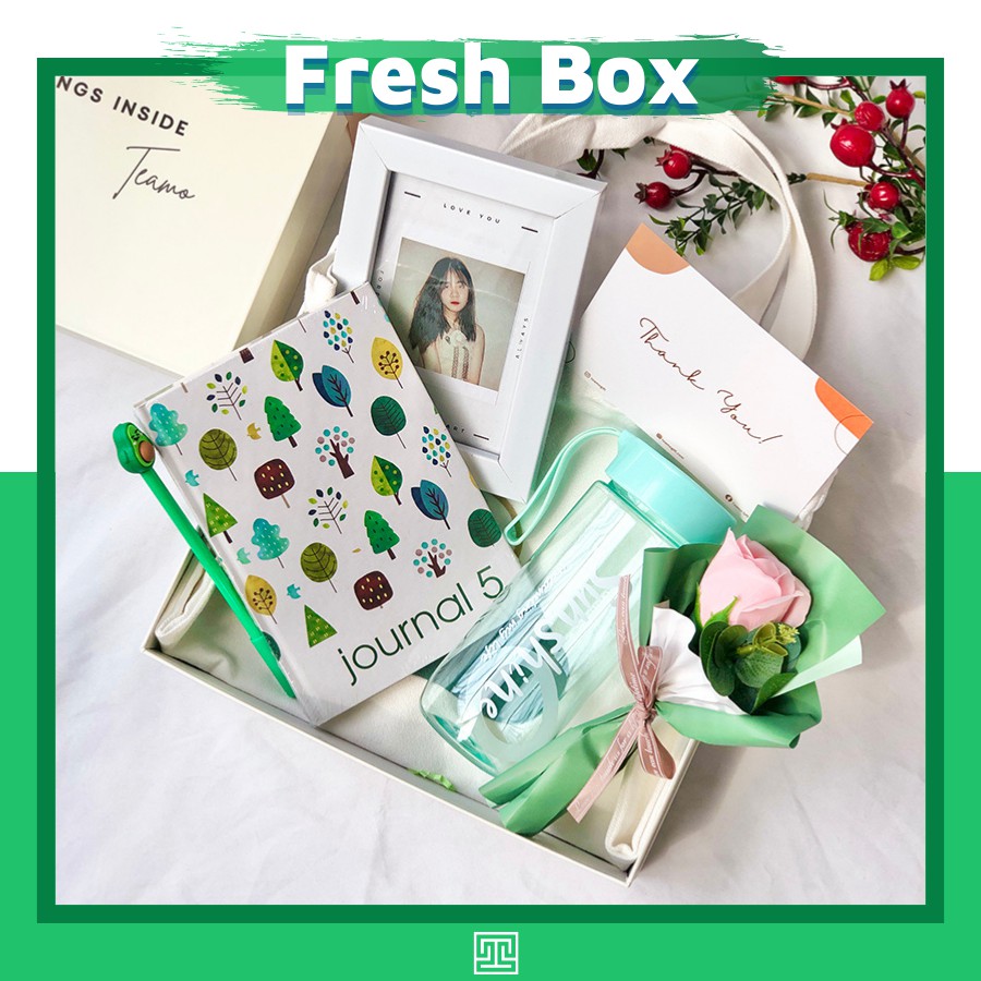 Bộ quà tặng Fresh Box Teamo (3 MÀU) - Set quà ý nghĩa giúp nàng đầy năng lượng - Tặng kèm Memories Frame trị giá 149K