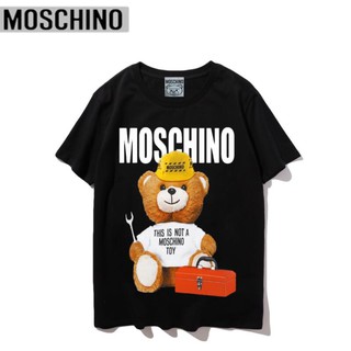 Áo Thun Chất Liệu Vải Cotton Tay Ngắn Có In Hoạ Tiết Moschino