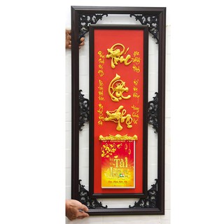 Lịch Gỗ Phù Điêu Treo Tường Phúc Lộc Thọ