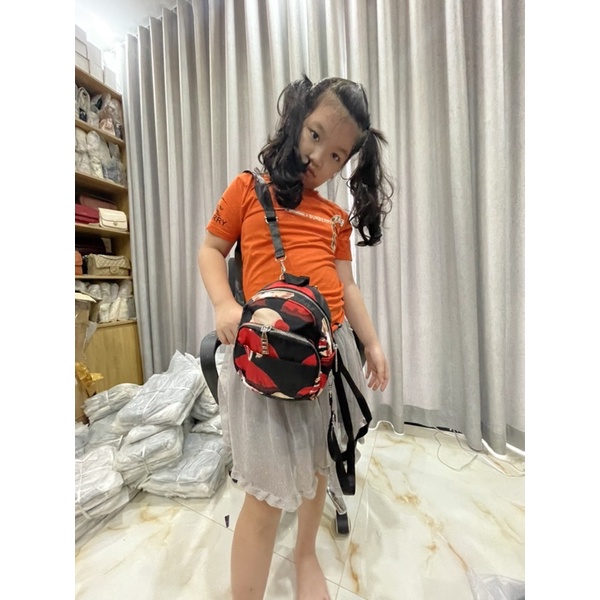 Balo mini, Chất dù,nhiều họa tiết, size 18cm -20cm,freeshipextra.