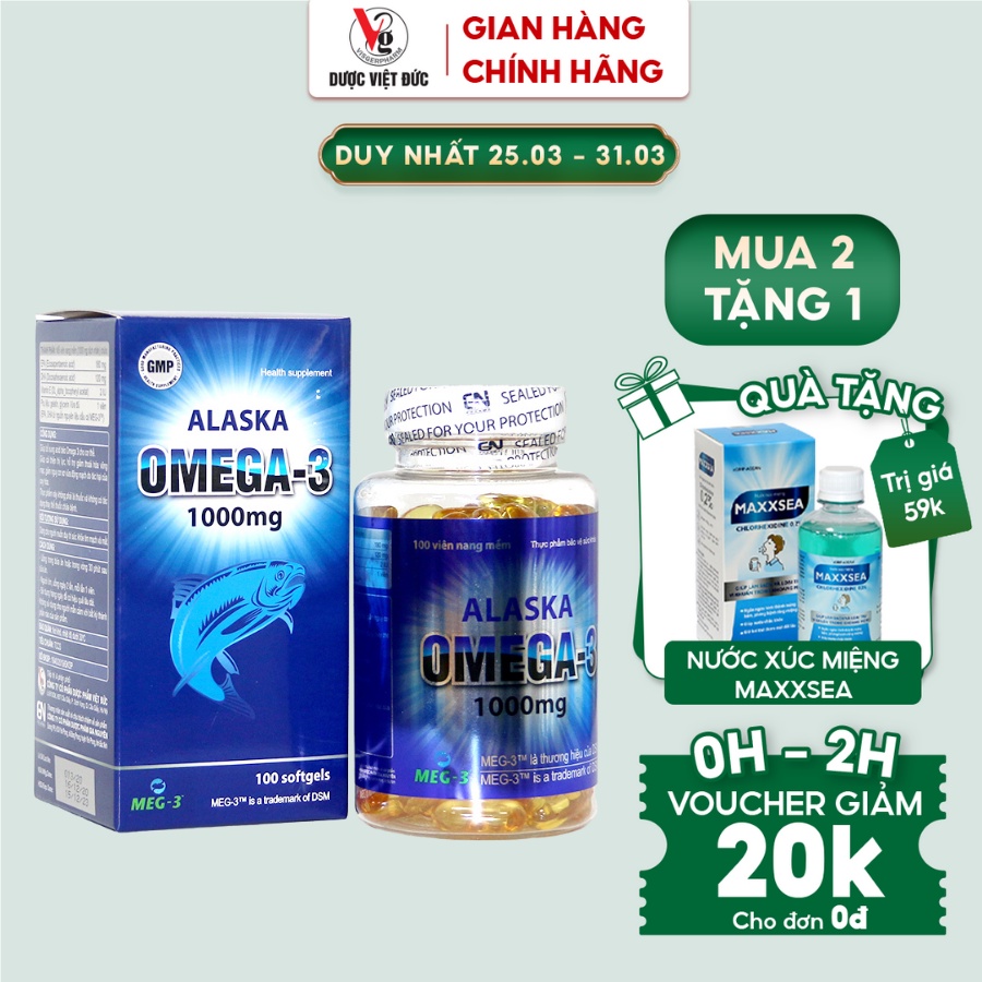 Dầu cá omega 3 dạng viên Alaska tăng cường thị lực cho người lớn và trẻ