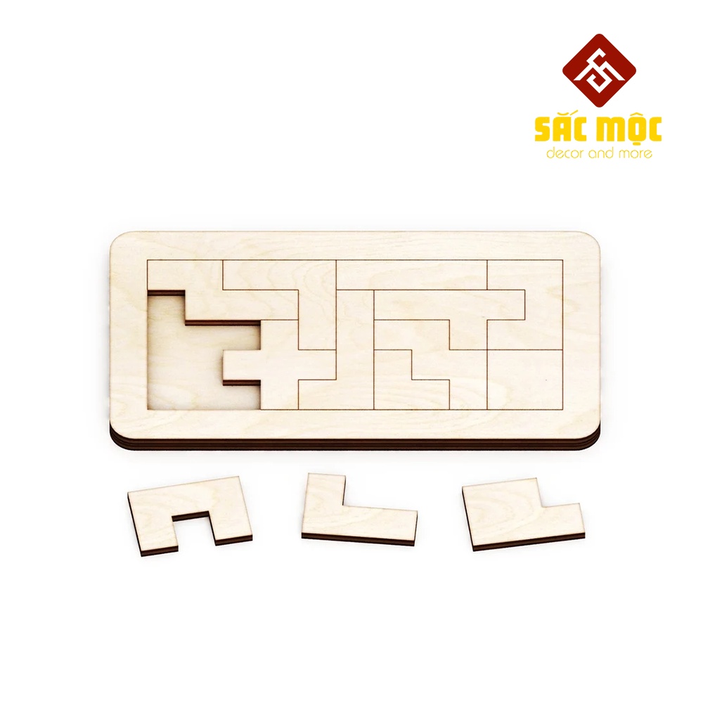 Bảng ghép hình gạch Tetris #6, ghép gạch thông minh đồ chơi phát triển trí tuệ cho bé Size 158*78*6 mm