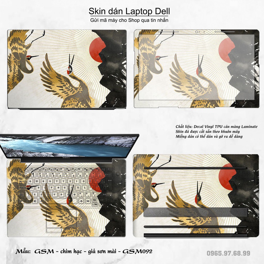 Skin dán Laptop Dell in hình giả sơn mài (inbox mã máy cho Shop)