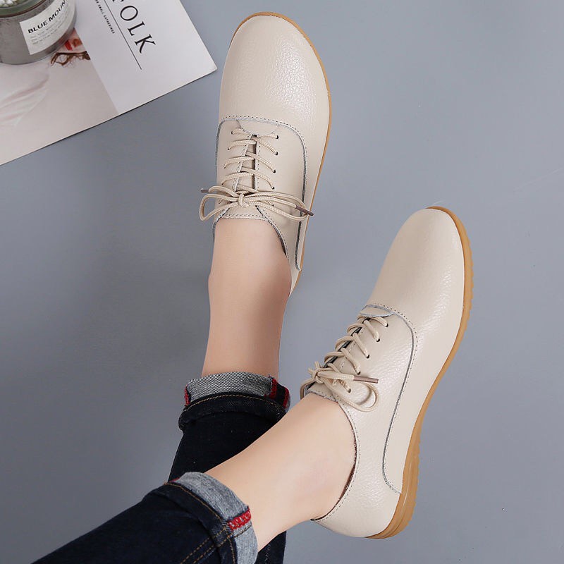 【bán như tôm tươi】Giày da bò làm thủ công thời trang cho nữ Giày phẳng Giày da nữ màu đen Giày nữ đi làm giày đi lại của phụ nữ | BigBuy360 - bigbuy360.vn