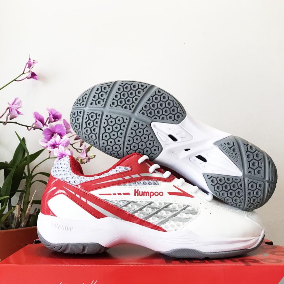 Giày đánh bóng chuyền, giày chơi cầu lông nam nữ Kumpoo E-Chính hãng, đế cao su, đế kép cushion, chống lật cổ chân. qca