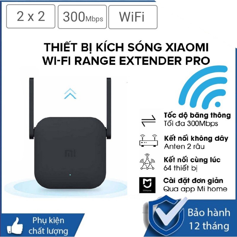 Kích sóng wifi Xiaomi Mi Wifi Repeater Pro phiên bản mới 300 Mbps New