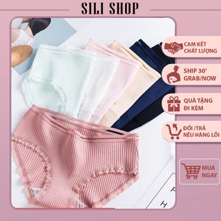 Quần Lót Nữ Cotton Ren Gân Cao Cấp, quần lót cotton tăm tre mẫu mới
