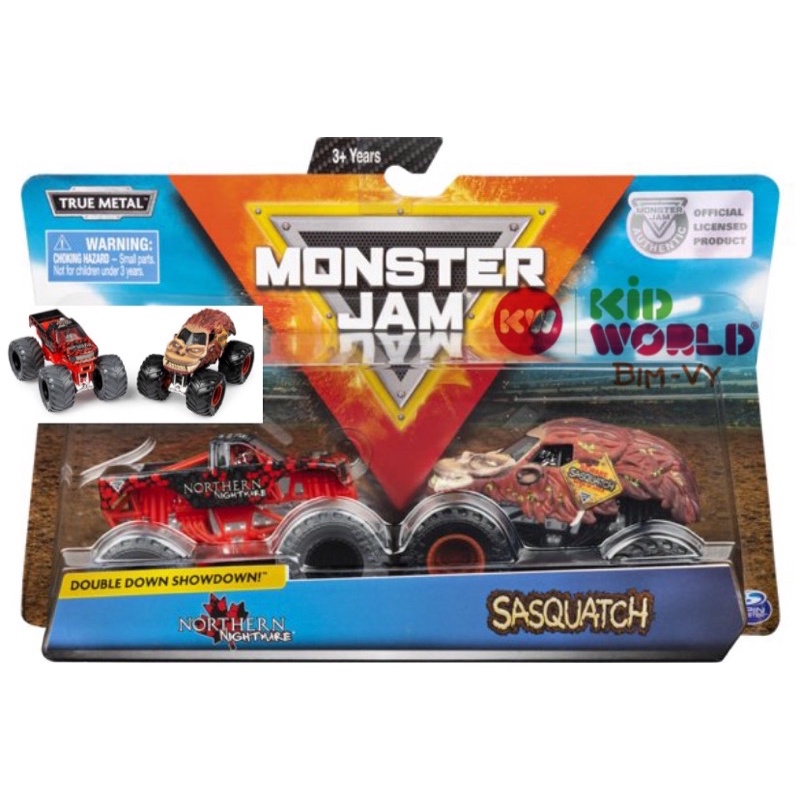 Xe mô hình Monster Jam Pack 2 Northern Nightmare &amp; Sasquatch 20116870.