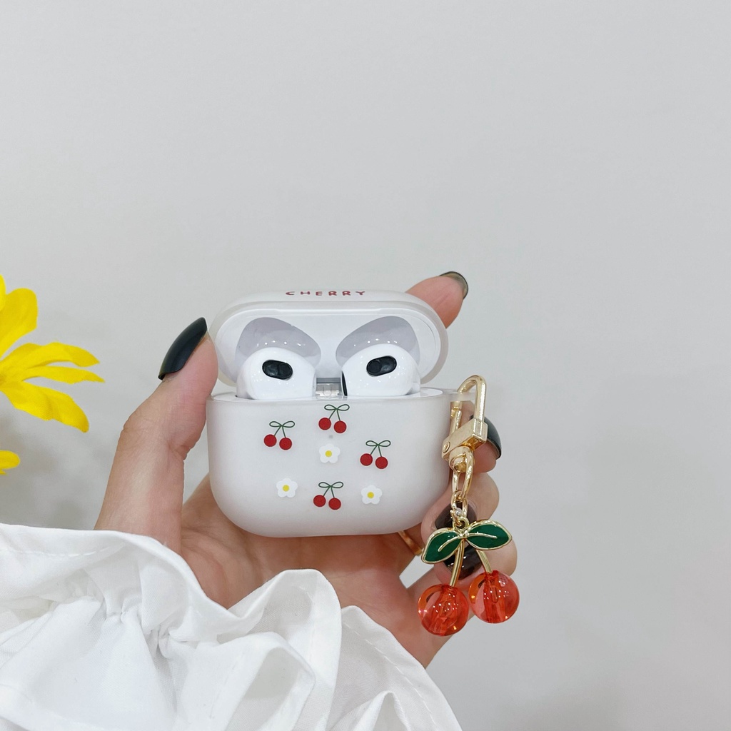Vỏ Bảo Vệ Hộp Sạc Tai Nghe AirPods3 AirPods3 Pro AirPods2gen Màu Nhám Họa Tiết Hoa Đào Dễ Thương Ốp