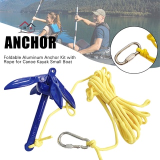 Bộ mỏ neo bằng nhôm có thể gập lại kèm dây thừng cho thuyền kayak/ca nô/ca nô