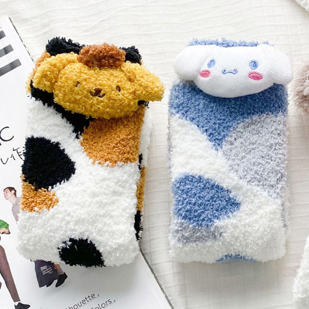 Vớ Polyester Giữ Ấm Họa Tiết Hoạt Hình Kuromi Dễ Thương