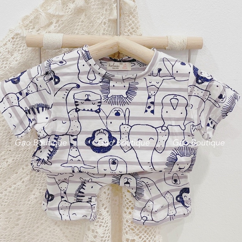 Bộ thun cotton hè cho bé trai 6-15kg