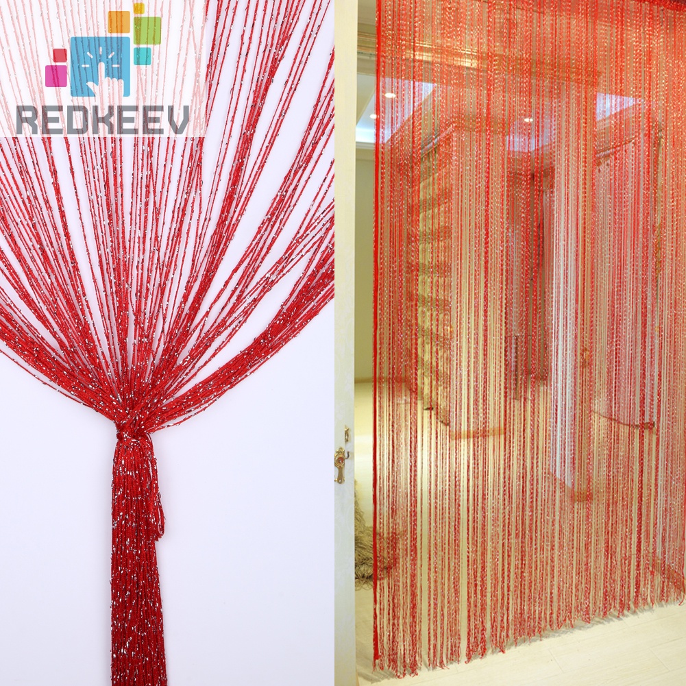 Rèm cửa sổ dây màu bạc trang trí nhà cửa 1*2m