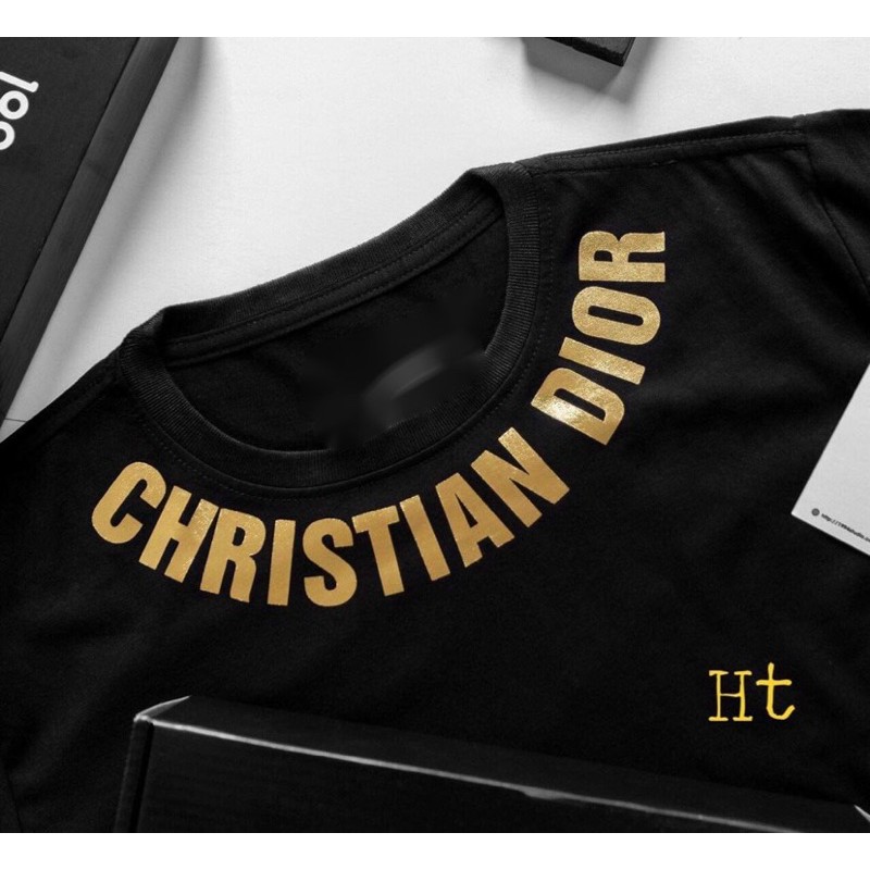 Áo CHRIS vòng cổ in vàng ngắn tay HT12