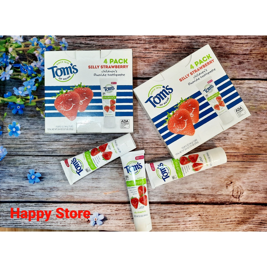 HÀNG NHẬP MỸ - KEM ĐÁNH RĂNG TRẺ EM VỊ DÂU TỰ NHIÊN KHÔNG CAY HIỆU TOM'S (Tom's of Maine Anticavity Fluoride Kid's Natue