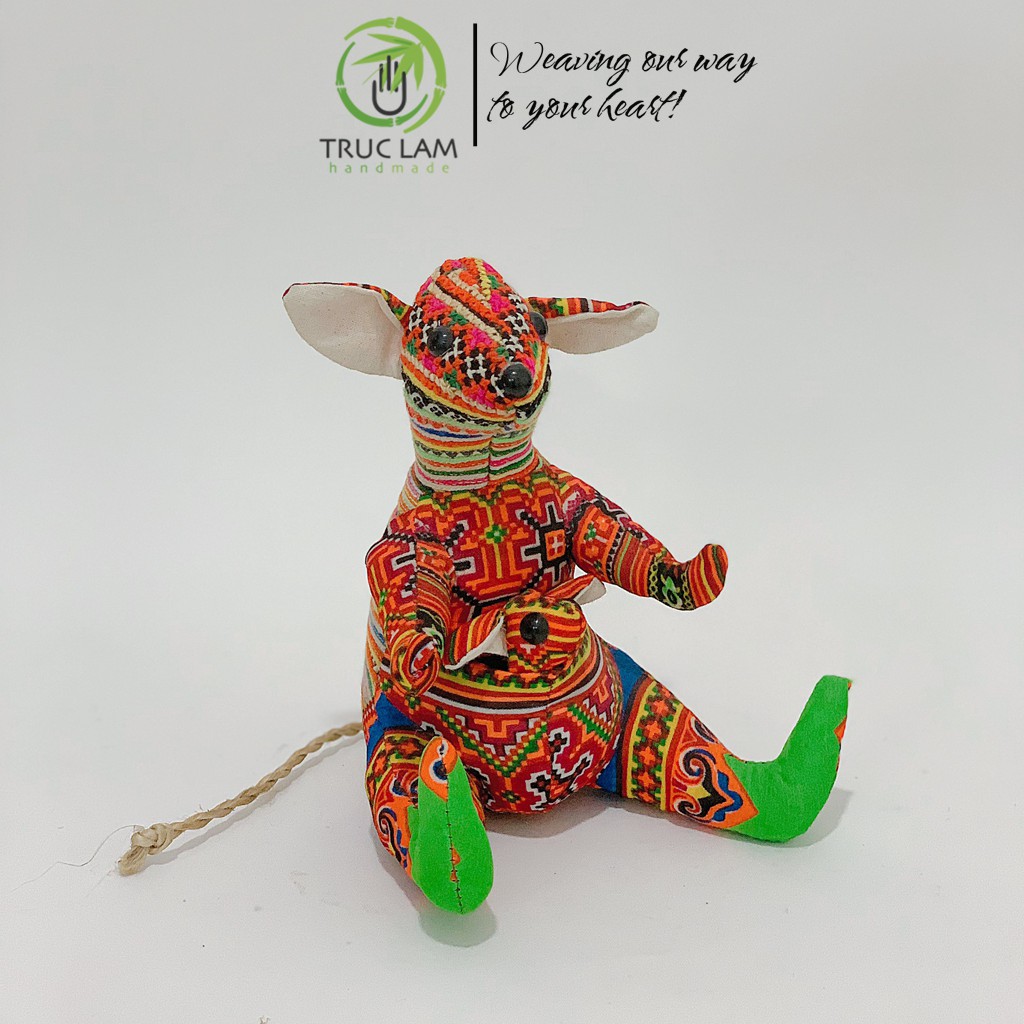 Đồ Chơi Cho Bé Thú Nhồi Bông Hình Con Thỏ, Vịt, Ngựa, Rùa Vải Thổ Cẩm Dệt Tay Bông Gòn Cao Cấp - Trúc Lâm Handmad