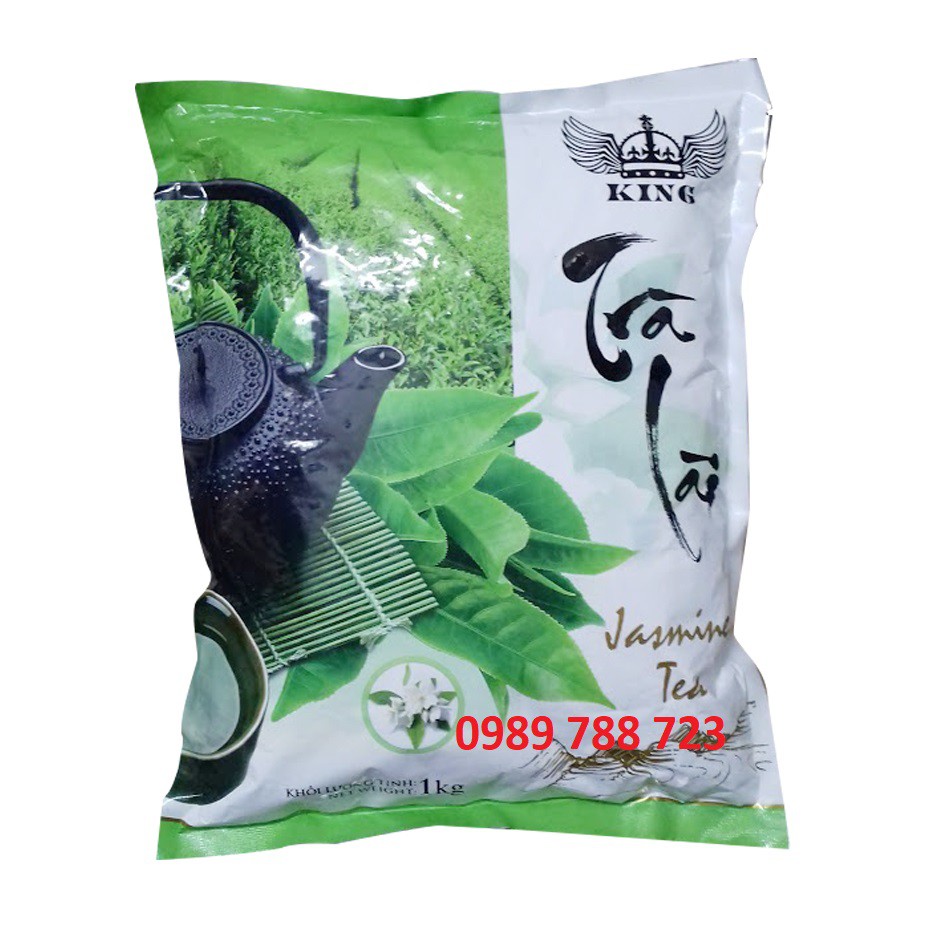 Lục Trà Hương Nhài ( Trà Lài) hãng King gói 1kg Pha trà chanh, trà sữa, trà hoa quả cưc ngon - Lục trà xuân thịnh 1kg
