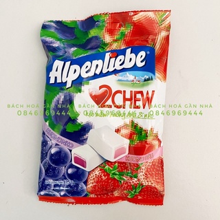 Kẹo Mềm Alpenliebe 2 Chew Hương Hỗn Hợp Dâu & Nho gói 87,5g (25 viên x 3,5g)