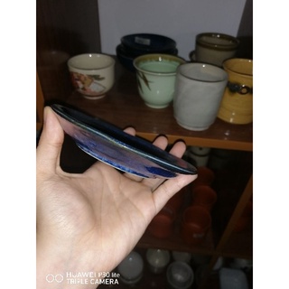 Gốm Nhật Bản  : đĩa men lam ngọc -110