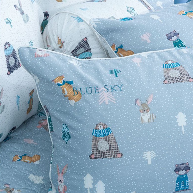 🍁 Bộ Chăn Ga Gối 🍁 Hanvico Blue Sky DL182 vải cotton cao cấp (bán lẻ ga chun / vỏ chăn / đôi vỏ gối) | BigBuy360 - bigbuy360.vn
