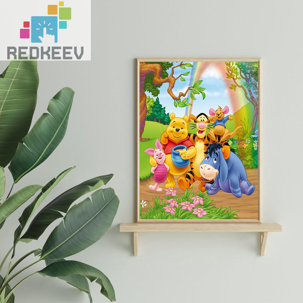 Bộ Tranh Đính Đá 5d Tự Làm Hình Gấu Pooh 1.13