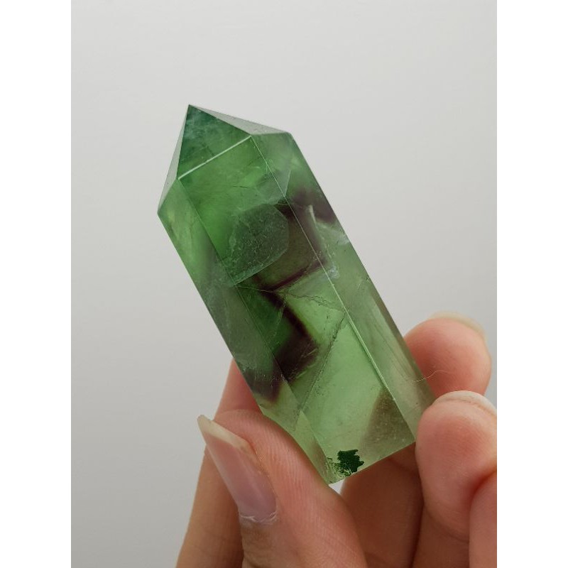 Trụ đá thanh tẩy Fluorite đa sắc nhiều màu hàng chất đẹp, dùng trong Tarot, reiki, thiền định, phong thủy