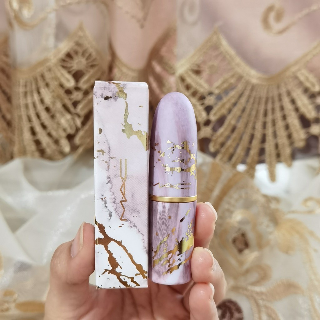 (Hàng Mới Về) Son Môi Mac 3g Vỏ Màu Vàng Hồng Thiết Kế Vỏ Họa Tiết Cẩm Thạch | BigBuy360 - bigbuy360.vn