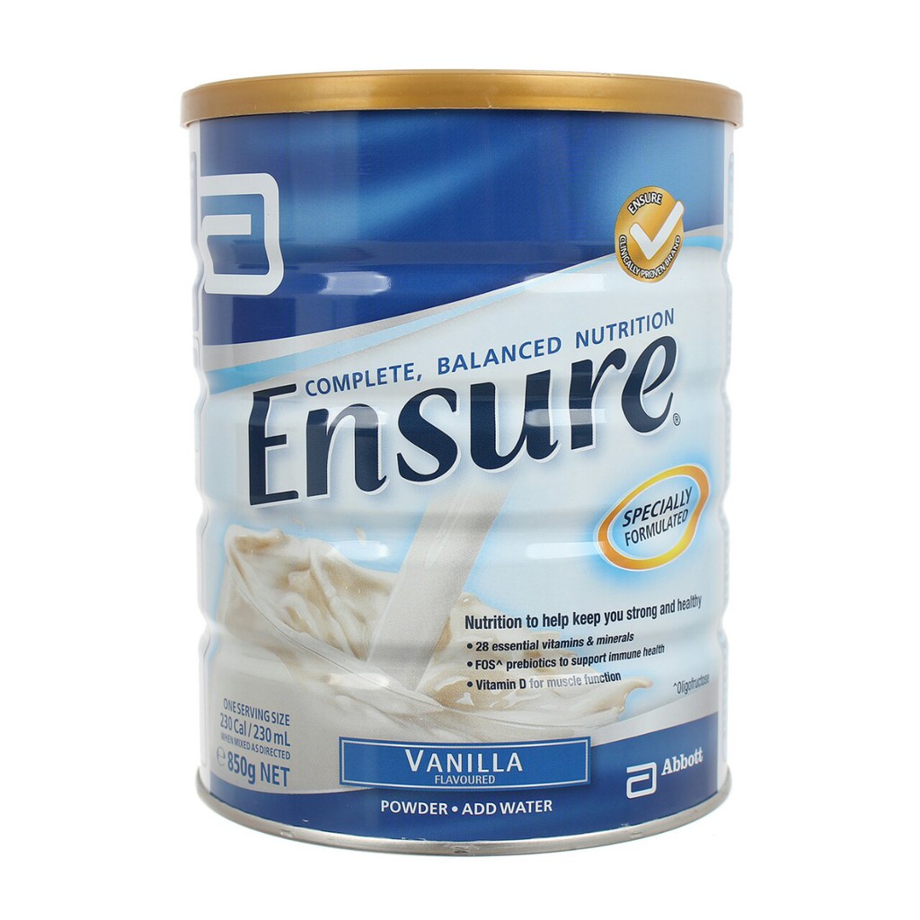 Sữa bột Ensure hương Vanila 850 Grams cho người lớn tuổi - Nhập khẩu Australia