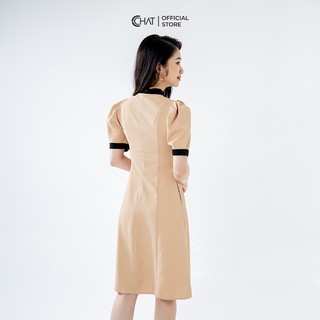 Váy xoè phối nơ cổ CCHAT