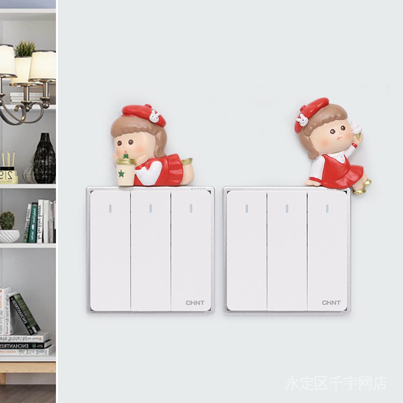 Miếng Dán Trang Trí Công Tắc Điện 3D Bằng Nhựa