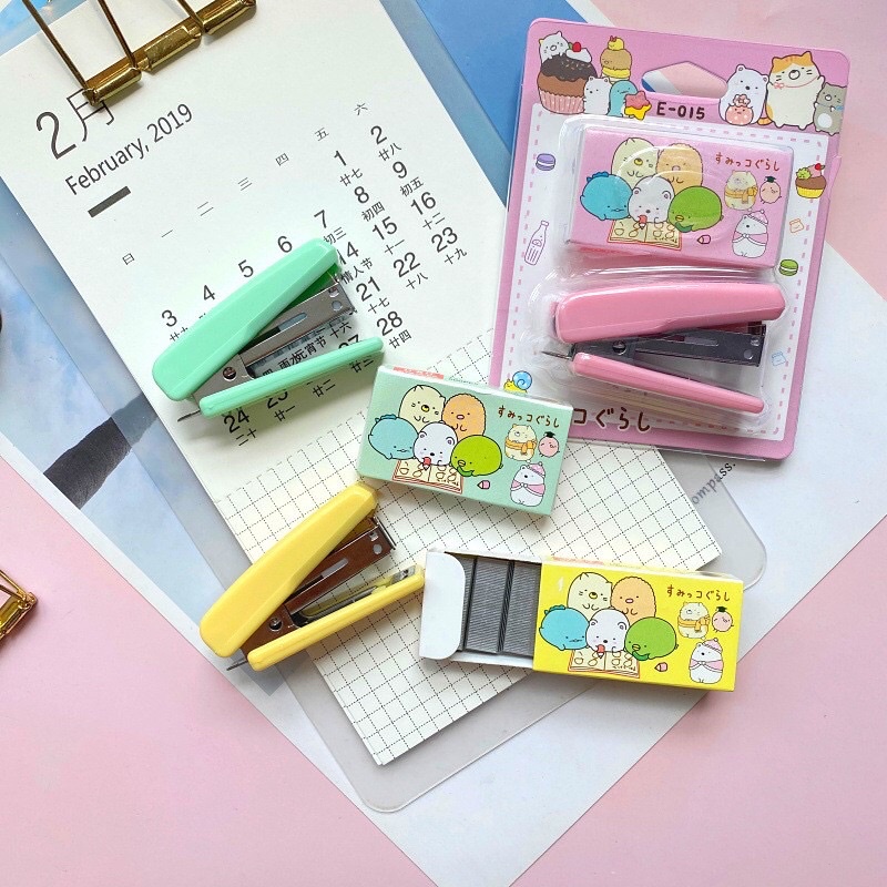 Bộ dập ghim mini  nhiều màu Kami store