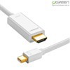 Cáp Mini DisplayPort (Thunderbolt) to HDMI dài 2M độ phân giải 4K Ugreen 10452 chính hãng (Màu Trắng