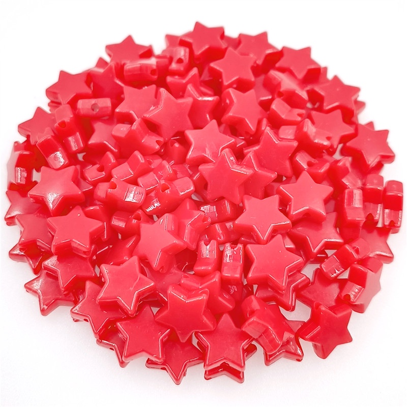 Set 50 Hạt Xỏ Lỗ Hình Ngôi Sao Nhiều Màu Sắc 11mm Dùng Để Làm Đồ Trang Sức Thủ Công