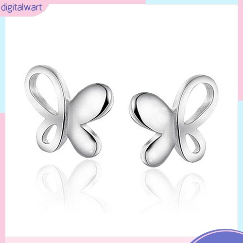 Cặp khuyên tai mạ bạc hình bướm thời trang cá tính sang trọng dành cho nữ