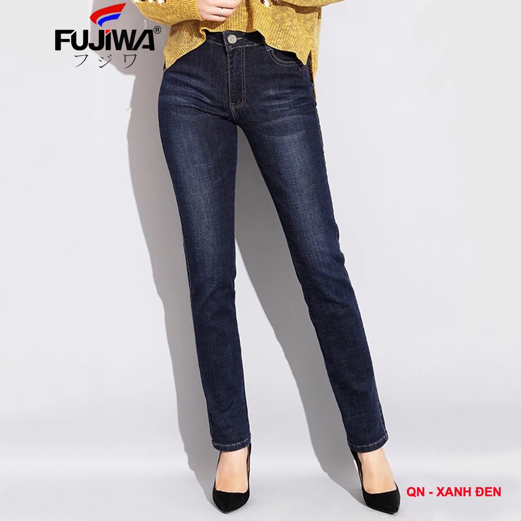 Quần Jean Nữ Ống Đứng FUJIWA - QN. Quần Ống Đứng Không Ôm, Co Giãn Tốt. Size 26, 27, 28, 29, 30, 31, 32 (42kg - 70kg)