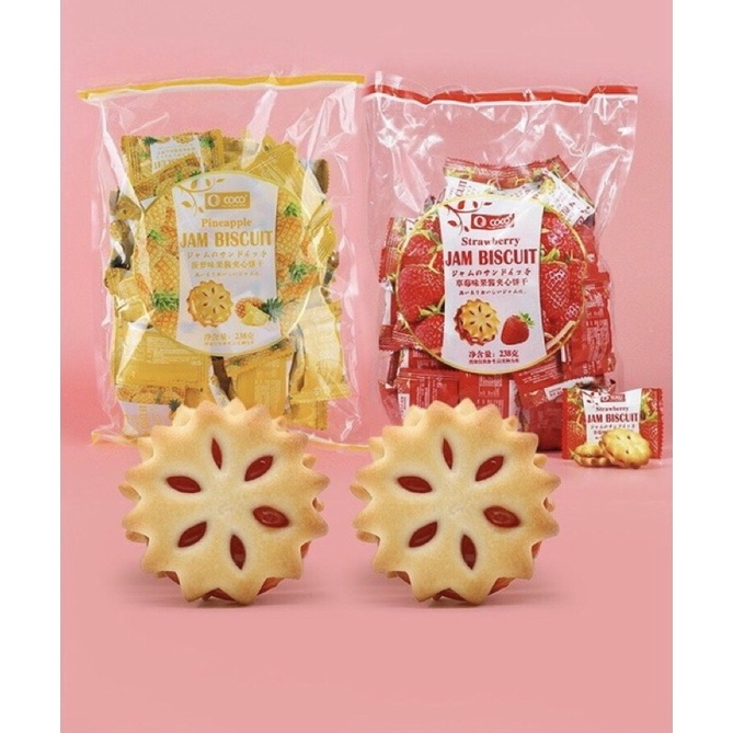 Gói bánh quy nhân mứt hoa quả 500gr