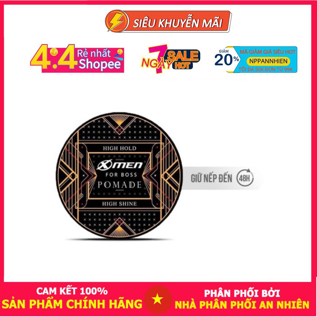 Pomade tạo kiểu tóc X-Men For Boss Medium Hold - Vuốt ngược sành điệu 60g - NPP AN NHIÊN TV